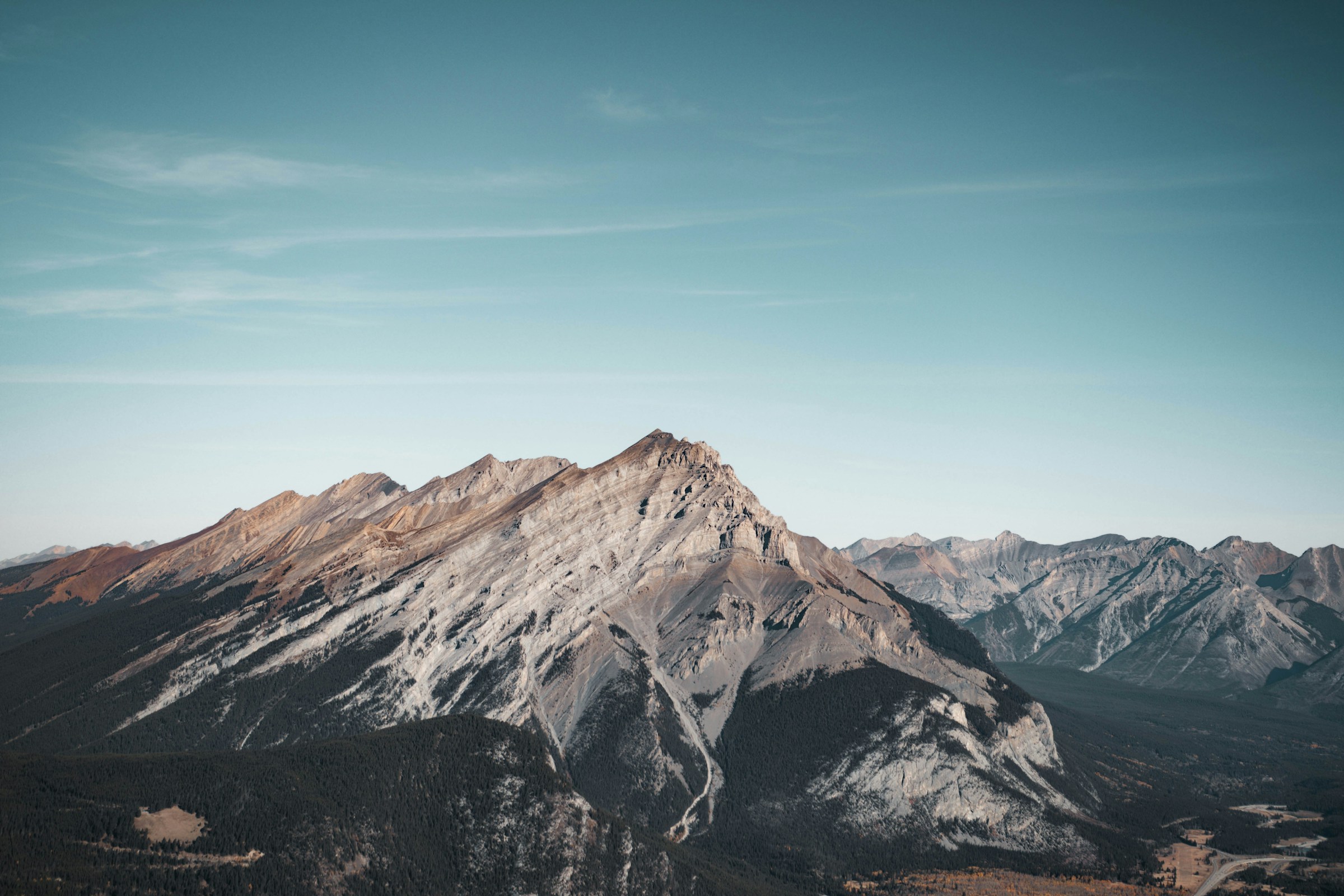 a mountain range with snow